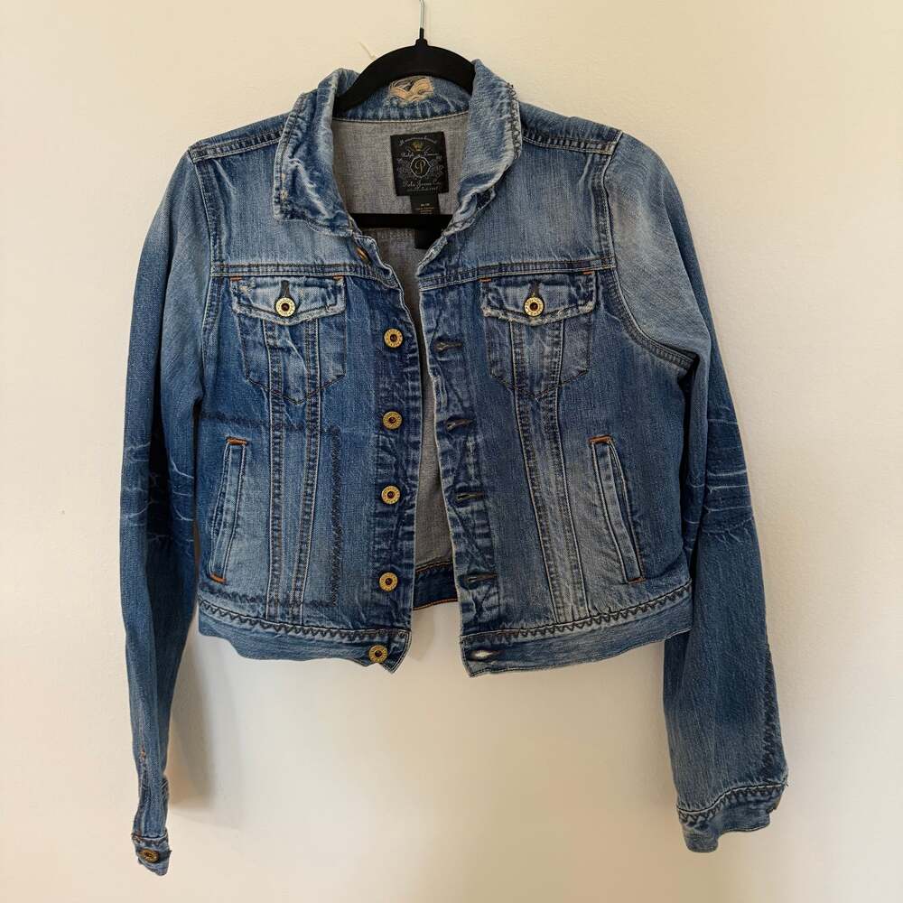 Polo Ralph Lauren Authentic Denim Faded Trucker's Jean Jacket Size Medium Womens